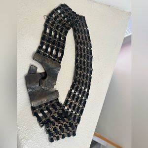Vintage Suzi Roher Art To Wear Stretch Belt Metal And Fabric